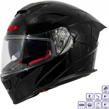 Gp Kompozit MKS008-GB Yarış Spoiler Güneş Vizörlü Şeffaf Full Face Motosiklet Kaskı