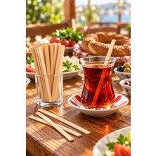 Özkan Ambalaj Temizlik Ahşap Bambu Çay Karıştırıcı Tahta Çay Kaşığı 500 Adet 1 Paket