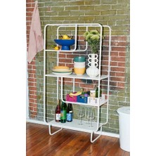 717 Design Alana B Metal Kitaplık 76 x 33 x 150 cm Beyaz