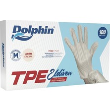 Dolphin Tpe Eldiven Krem 100LÜ Medium Kullan At Eldiven 4'li Avantaj Paketi - 4 Adet
