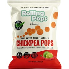 Rolling Pops Nohut Cipsi 56 G Thai Sos - Tay Tatlı Biber Aromalı Sağlıklı Atıştı 6'li Avantaj Paketi - 6 Adet