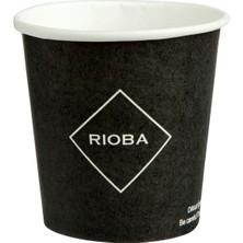 Rioba Rıoba Kağıt Bardak 50'li 4oz Siyah Tek Kullanımlık Isı Yalıtımlı 8'li Avantaj Paketi - 8 Adet