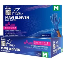 Flex Tpe Mavi Eldiven 100 Adet Medium - Tek Kullanımlık Hijyen Eldiveni