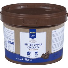 Metro Chef Damla Çikolata 2,5 kg %53 Bitter 2'li Ekonomik Paket - 2 Adet