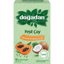 Doğadan Yeşil Çay 18'li Hindistan Cevizi ve Papaya Aromalı 23 G 5'li Avantaj Paketi - 5 Adet