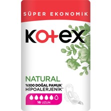Kotex Natural Ultra Süper Ekonomik Paket Uzun 16'lı - 7 Adet