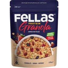 Fellas Vegan Protein Granola 270 G Kırmızı Meyveli - Yüksek Lif, Şekersiz 8'li Avantaj Paketi - 8 Adet