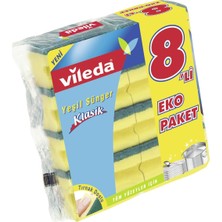 Vileda Sünger 8'li Düz Set - Zorlu Kirler Için Dayanıklı Temizlik Süngeri