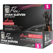 Flex Tpe Siyah Eldiven 100 Adet Small - Tek Kullanımlık Hijyen Eldiveni 5'li Avantaj Paketi - 5 Adet