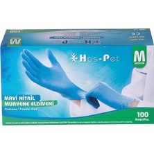 Has-pet Haspet Pudrasız Mavi Nitril Muayene Eldiveni Medium 5'li Avantaj Paketi - 5 Adet