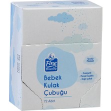 Fine Dreaming Bebek Kulak Çubuğu 72'li - %100 Pamuk, Güvenli Tasarım 2'li Ekonomik Paket - 2 Adet