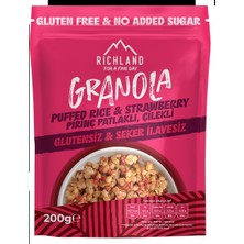 Richland Granola Pirinç Patlaklı 200 G Çilekli Glutensiz Kahvaltılık Gevrek 3'li Ekonomik Paket - 3 Adet