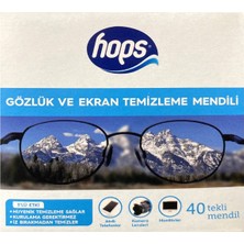 Hops Gözlük Temizleme Mendili 40LI - Hijyenik ve Pratik Temizlik 6'li Avantaj Paketi - 6 Adet