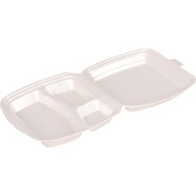 Smartpack Kapaklı Kap 3 Gözlü 100LÜ - Pratik ve Hijyenik Paket Servis Çözümü 2'li Ekonomik Paket - 2 Adet
