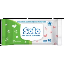 Solo Islak Havlu 90 Adet Kapaklı - Genel Kullanım Için Pratik Temizlik Mendili 2'li Ekonomik Paket - 2 Adet