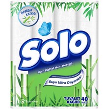 Solo 2 Katlı Bambu Katkılı Tuvalet Kağıdı 40 Adet 3'li Ekonomik Paket - 3 Adet