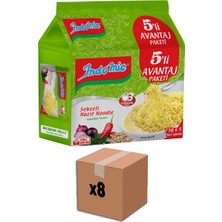 Indomie Hazır Noodle 8X5X75G Sebze Aromalı Pratik Makarna 2'li Ekonomik Paket - 2 Adet