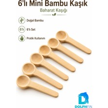 Dolphfin 6’lı Mini Bambu Baharat Kaşığı Seti Doğal Ahşap Sunum Kaşığı