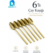 Dolphfin 6’lı Gold Çay Kaşığı Seti – Altın Renkli Zarif Metal Çay ve Kahve Kaşığı