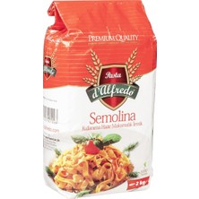 Pasta D'Alfredo D'alfredo Semolina Unu 2kg - Makarnalık Irmik, Durum Buğdayı 2'li Ekonomik Paket - 2 Adet