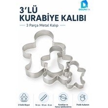 Dolphfin 3’lü Metal Kurabiye Kalıbı Adam Figürlü 14-10-8 cm Paslanmaz Kurabiye Hamur Kesici Set