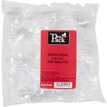 Propack 100MM Minik Kaşık 250 Adet Tek Kullanımlık Plastik Kaşık 5'li Avantaj Paketi - 5 Adet