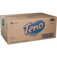 Teno Peçete 100'LÜ 32 Paket %100 Saf Selüloz Ekonomik Peçete 3'li Ekonomik Paket - 3 Adet