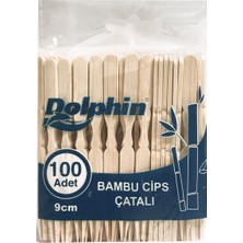 Dolphin Bambu Cips Çatalı 100 Adet - Doğal ve Pratik Kullan At Çatal 2'li Ekonomik Paket - 2 Adet