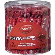 Kent Tofita Yumıyum Vişne 120'LI Meyve Sulu Toffe Şeker 804G 5'li Avantaj Paketi - 5 Adet