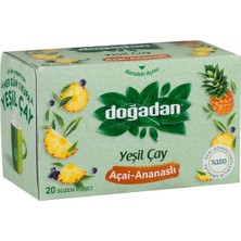 Doğadan Yeşil Çay 20'li Acai & Ananas Aromalı Poşet Çay 34G 2'li Ekonomik Paket - 2 Adet