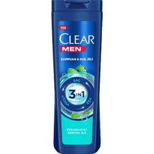 Clear Men 3'ü 1 Arada Şampuan ve Duş Jeli 350 ml Cool Sport Ferahlatıcı Mentol 2'li Ekonomik Paket - 2 Adet
