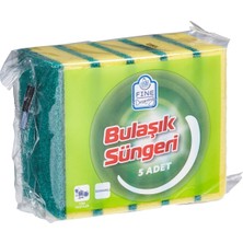 Fine Dreaming Bulaşık Süngeri Düz 5'li - Dayanıklı ve Yüksek Emicilik 3'li Ekonomik Paket - 3 Adet