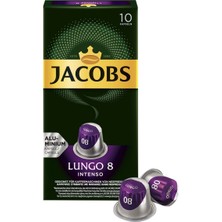Jacobs Lungo Kapsül Kahve 10'lu 5,2 G Intense 8 Pratik Kahve 6'li Avantaj Paketi - 6 Adet