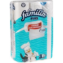 Familia 3 Katlı Kağıt Havlu 12'li - Yüksek Emiş Gücü ve Dayanıklılık 2'li Ekonomik Paket - 2 Adet