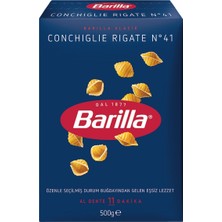 Barilla Midye Makarna 500 G - Conghiglie Rigate, Durum Buğdayı 4'li Avantaj Paketi - 4 Adet