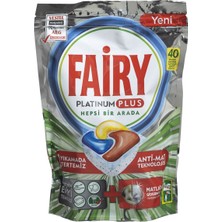 Fairy Platinum Plus Bulaşık Makinesi Tableti 40LI - Yeni Gibi Tertemiz Bulaşıkla 3'li Ekonomik Paket - 3 Adet