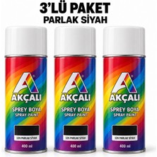 Akçalı Akrilik Sprey Boya 326 Parlak Siyah Boya 400ML 3 Adet Avantajlı Paket