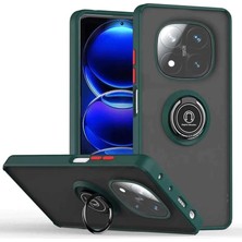 Redmi Note 14 Pro 5g Kılıf Montreal Yüzüklü Silikon Kapak - Yeşil