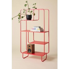 717 Design Alana B Metal Kitaplık 76 x 33 x 150 cm Kırmızı