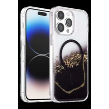 Onegif iPhone 15 Pro Max Lotus Simli Magsafe Kapak - Siyah