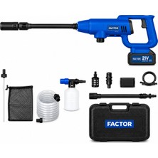 Factor FW45B 45 Bar Akülü Basınçlı Yıkama Makinesi Taşınabilir Araç ve Bahçe Temizleme Seti