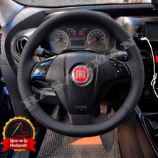Hasakman Fiat Strada Dikme Direksiyon Kılıfı Premium Komple Delikli Deri Siyah Dikiş 2012-2016