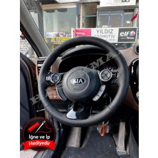 Hasakman Kia Sportage Ql Dikme Direksiyon Kılıfı Premium Komple Delikli Deri Siyah Dikiş 2015-2018