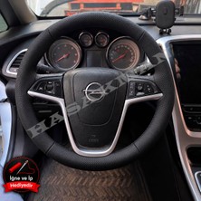 Hasakman Opel Meriva B Dikme Direksiyon Kılıfı Premium Komple Delikli Deri Siyah Dikiş 2010-2017