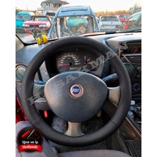 Hasakman Fiat Strada Dikme Direksiyon Kılıfı Premium Komple Delikli Deri Siyah Dikiş 2002-2012