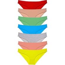 7 Adet Süper Eko Set Likralı Kadın Slip Külot Çok Renkli — Beden: Xl