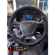 Hasakman Ford Transit Dikme Direksiyon Kılıfı Premium Komple Delikli Deri Siyah Dikiş 2014+