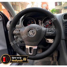 Hasakman Vw Amarok Dikme Direksiyon Kılıfı Premium Komple Delikli Deri Siyah Dikiş 2010-2016