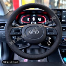 Hasakman Hyundai I10 Dikme Direksiyon Kılıfı Premium Komple Delikli Deri Siyah Dikiş 2020-2026