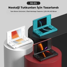 Anbernic Rg Ds Çift Ekranlı Retro El Oyun Konsolu 3 GB Ram 32 GB Mavi - Çift 4 Inç IPS Dokunmatik Ekran Kapaklı Tasarım Android 14 Stylus Dokunmatik Kalemli Nds 3ds Psp Uyumlu Taşınabilir Oyun Cihazı